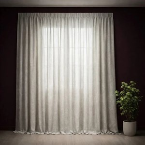 پرده تیکو دکو مدل دوخت ساده حریر کتان ژاکارت طرح محو  مدل بدون نیاز به آستر سایز 280 × 300 سانتی‌متر