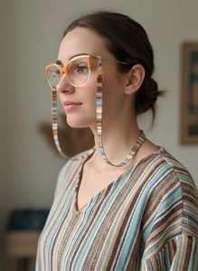 بند عینک زنانه  پارچه سنتی رنگ شاد