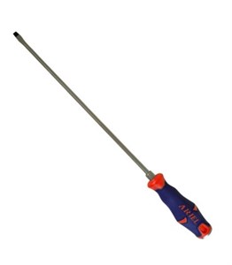 پیچ گوشتی دوسو تخت سایز 300*6 ضربه و آچار خور دسته TPR حرفه ای جنس S2 آریل ARIEL مدل PZD6300
