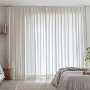 پرده تیکو دکو مدل کتان تور دوخت ساده سایز 280x700 سانتی‌متر