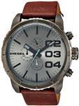 Diesel Men's DZ4210 Advanced Gunmetal-Tone Stainless Steel Watch with Brown Leather Band