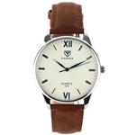 K-Martins Mens Wrist Watch -Quartz Analog Roman Numeral with Classic Brown Leather - waterproof 10 years batteries - Fashion Casual Unique Dress - Business Office Work School Watches