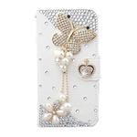 Black Lemon iPhone 6s Wallet Case, Handmade Luxury 3D Bling Crystal Rhinestone Leather Purse Flip Card Pouch Stand Cover Case for iPhone 6 6s 4.7 Inch (Crown Butterfly)