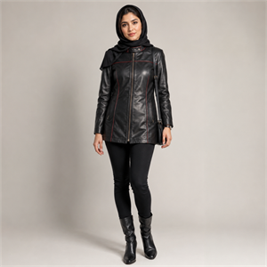کاپشن زنانه چرم طبیعی مدل پانیذ