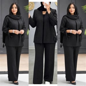کت شلوار زنانه مدل نوار عدسی جنس شانتون صوفیا فری سایز 38 تا 46