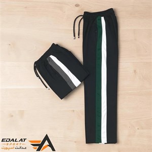 شلوار بگ پارچه اسپان مدل دو نوار رنگی (فروش عمده)کد: 1014