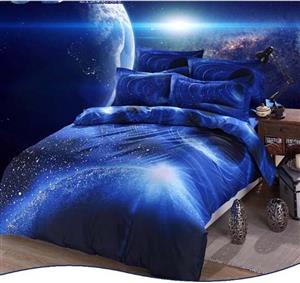 Nattey 3D Galaxy Bedding Quilt Cover Duvet Cover Set Blue #A1 (Twin) 