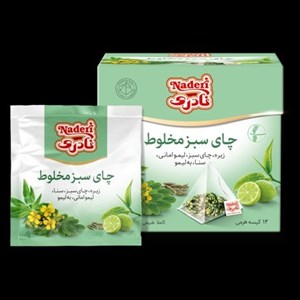 دمنوش هرمی چای سبز مخلوط بسته 12 عددی