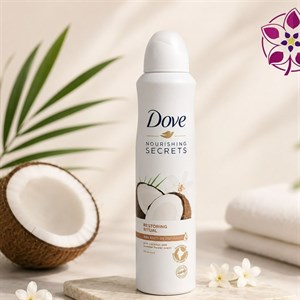 اسپری ضد تعریق زنانه داو رایحه نارگیل (Nourishing Secrets) حجم 150 میل