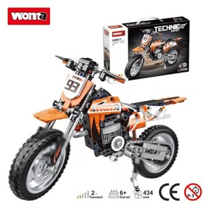 لگو موتور کراس تکنیک WOMA مدل C0917 | ۴۳۴ قطعه با موتور عقب‌کش 🏍️🔥