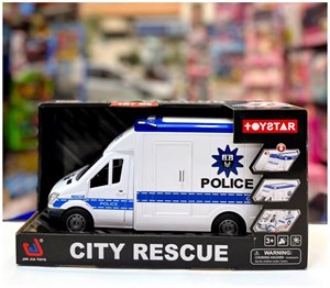 ماشین پلیس موزیکال City Rescue مدل 03-666 | ون پلیس قدرتی با افکت نوری 🚔🚨