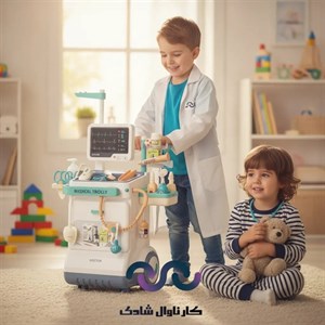 اسباب‌بازی استند پزشکی چرخ‌دار ۲۶ تکه مدل Medical Trolley