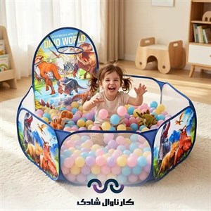 استخر توپ کودک تاشو طرح دایناسور (Dino World) مدل 1210