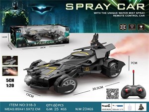 ماشین کنترلی بتمن مدل Spray Car 318-3 مقیاس 1:20 دودزا و شارژی