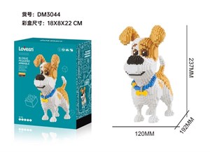لگو سه بعدی سگ مدل DM3044 طرح مکس | فیگور ساختنی ۲۱۰۰ قطعه Lovesn 🐶