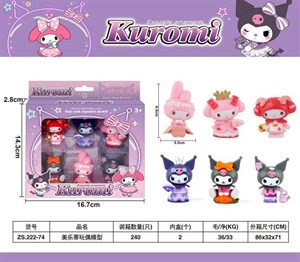 پک ۶ عددی فیگور کرومی و ملودی مدل ZS.222-74 | ست عروسک کلکسیونی Sanrio