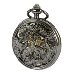 ManChDa Vintage Automatic Mechanical Skeleton Hollow Lucky Cranes Pocket Watch for Men Women …