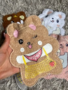 کیسه آبگرم پولیشی بافتنی طرح خرسی (15*20 سانتی متر) متوسط - نسکافه ای