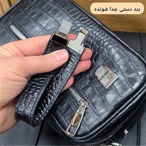 کیف دستی و دوشی چرم طبیعی گاوی دو خانه مدل شوزبگ
