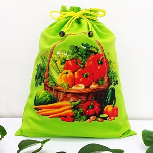 کیسه  نگهداری سبزی پارچه ای سه لایه  – طرح سبدسبزیجات  5