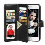 Vofolen 2-in-1 Case for iPhone 6 Case iPhone 6S Case Wallet Folio Flip PU Leather Case Protective Hard Shell Magnetic Detachable Slim Back Cover with Card Holder Slot Wrist Strap for iPhone 6 6S Black