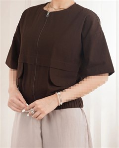 وست زنانه لینن پایین کش داررستامد