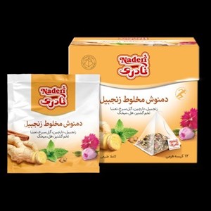 دمنوش هرمی مخلوط زنجبیل بسته 12 عددی