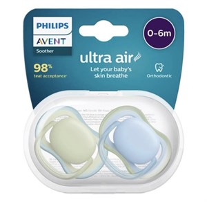 پستانک ارتودنسی اونت 0-6 ماه پسرانه ultraAir مدل scf085/28