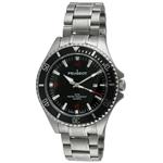 Peugeot Men's Silver Stainless Steel Black Dial Sport Bezel Pro Diver Watch 1031BK