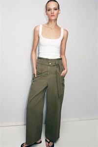 تیشرت بدون زنانه نخی Zara