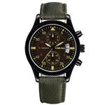 YISUYA Men's Waterproof Japanese Movement Watch Army Green Nylon Band Gift for Men