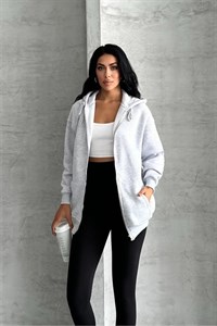 سویشرت زنانه نخی خاکستری