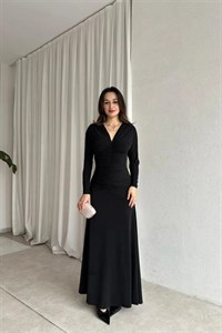 لباس ماکسی زنانه با جزئیات چین دار