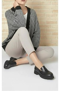 کفش لوفر زنانه چرم اصل سایز بزرگ 41-42-43-44 مشکی