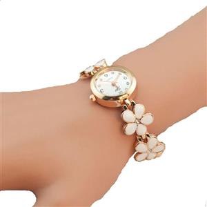 Women's Elegant Women Girl Bracelet Watch Quartz OL Ladies Wrist Watch (2.2 cm, Flower) 