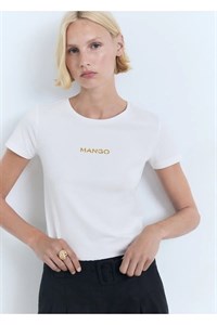 تیشرت زنانه نخی Mango سفید