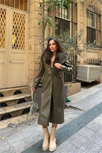 کت ترنچ زنانه چرمی Neseli Butik