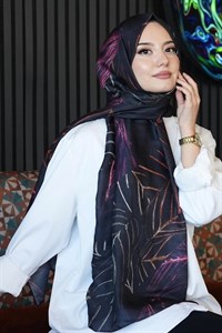 شال تسه‌تور طرح دار با پارچه کرپ