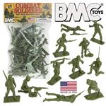 BMC Classic Green PLASTIC ARMY MEN - 28pc WW2 Soldier Figures - Made in USA