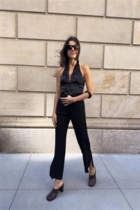 تاپ زنانه ساتن Zara مشکی