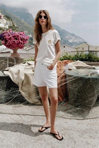 تیشرت متالیک زنانه Zara سفید