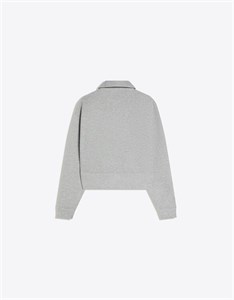 پولوشرت کمردار آستین بلند زنانه Bershka خاکستری