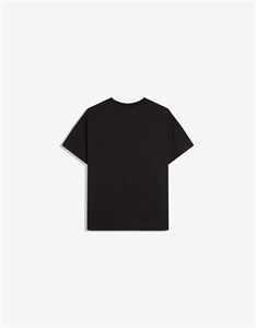 تیشرت آستین کوتاه طرح‌دار زنانه Bershka مشکی