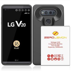 LG V20 Battery Case, ZeroLemon LG V20 10000mAh TriCell Extended Battery with Soft TPU Full Edge Protection Case - Black