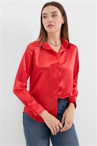 پیراهن زنانه ساتن قرمز