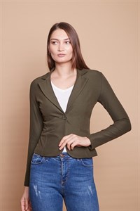 کت بلیزر زنانه نخی سبز