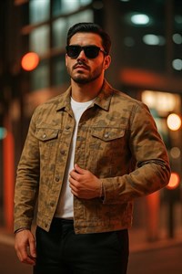 کت جین دار مردانه یقه پولو