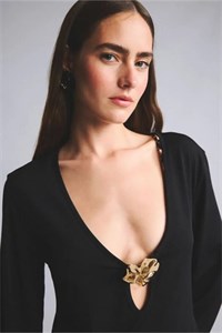 پیراهن ساحلی زنانه مشکی DeFacto مدل Regular Fit
