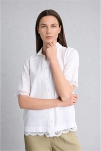 پیراهن سفید زنانه آستین کوتاه 100% پنبه DeFacto 3443109