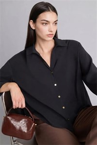 پیراهن زنانه مشکی مدل Loose Fit آستین بلند DeFacto کد 3424203